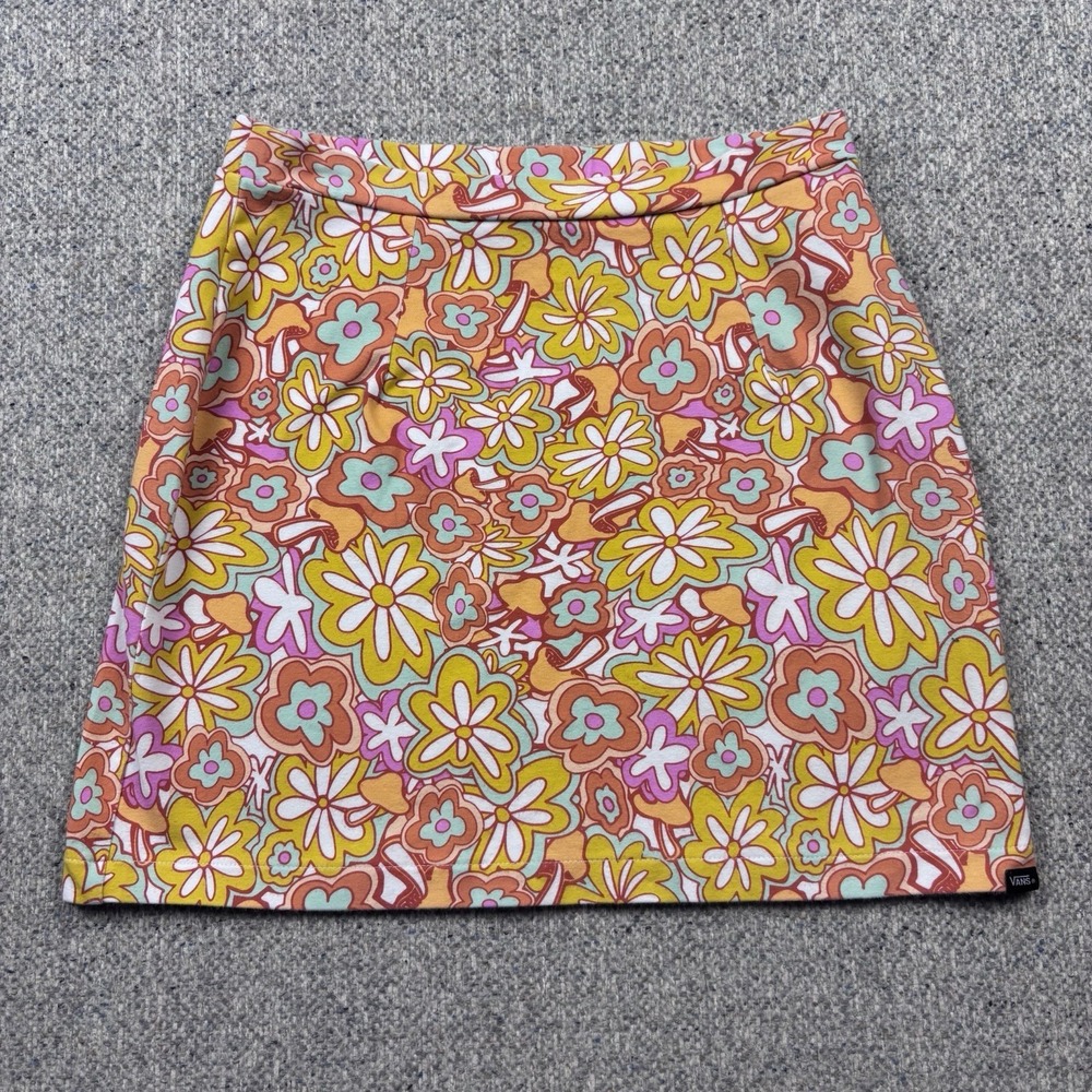 Vans Women's Floral Cotton Jersey Short Skirt Multicolor Size XS